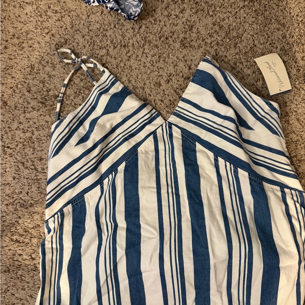 Blue and White denim Striped